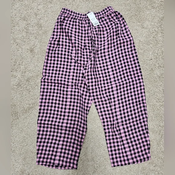 NWT Beyond Nine Mabel Trousers Pink And Black Gingham - Picture 1 of 2